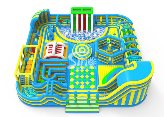 35x35m Sân chơi trong nhà lớn nhất Công viên giải trí bơm hơi cho trẻ em N Công viên giải trí cho người lớn