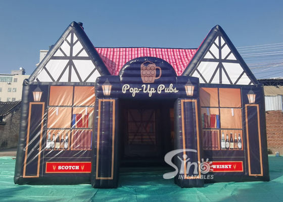 Di động Portable Pop Up English Inflatable Pub House với in kỹ thuật số đầy đủ và cuộn lên màn hình bay